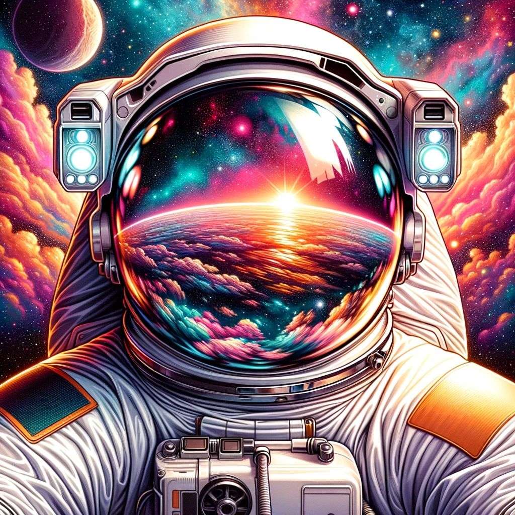 an astronaut, digital art, caricature
